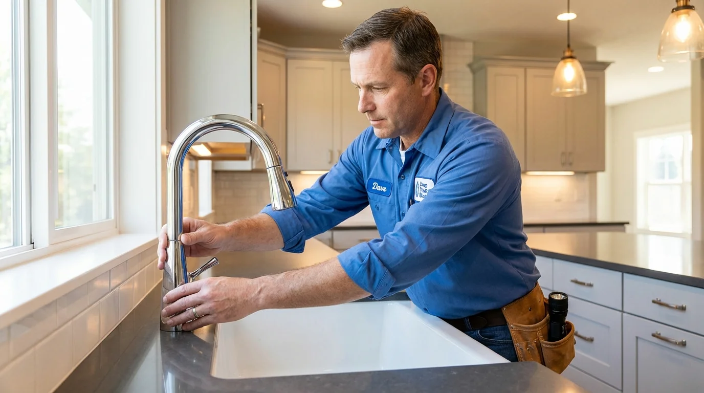 Kitchen faucet installation by Johns Plumbing LLC in Hampden